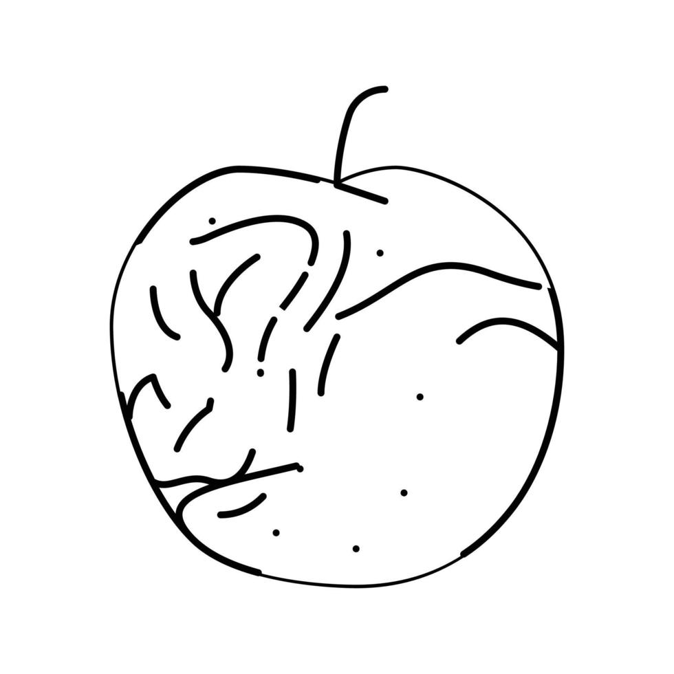 Apfel verfault Essen Linie Symbol Vektor Illustration
