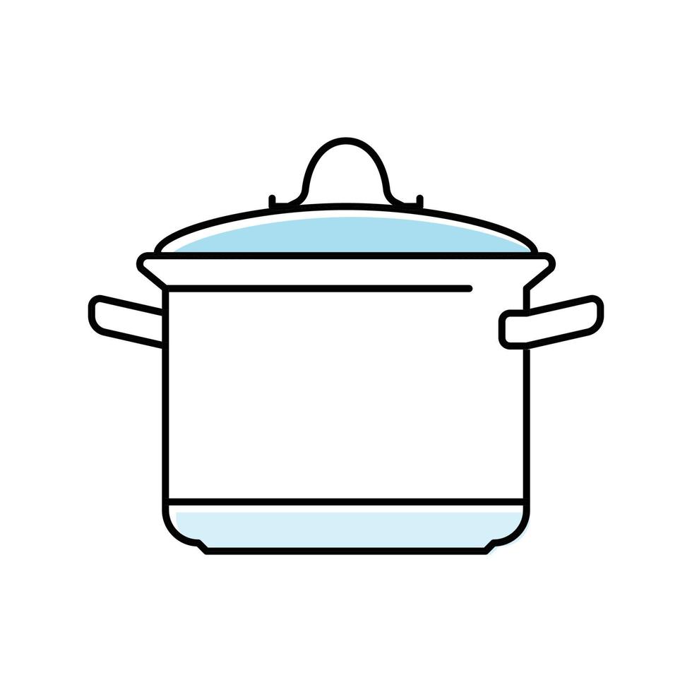 Koch Topf Kochen Farbe Symbol Vektor Illustration