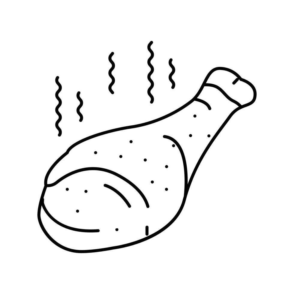 heiß Hähnchen gebraten Linie Symbol Vektor Illustration