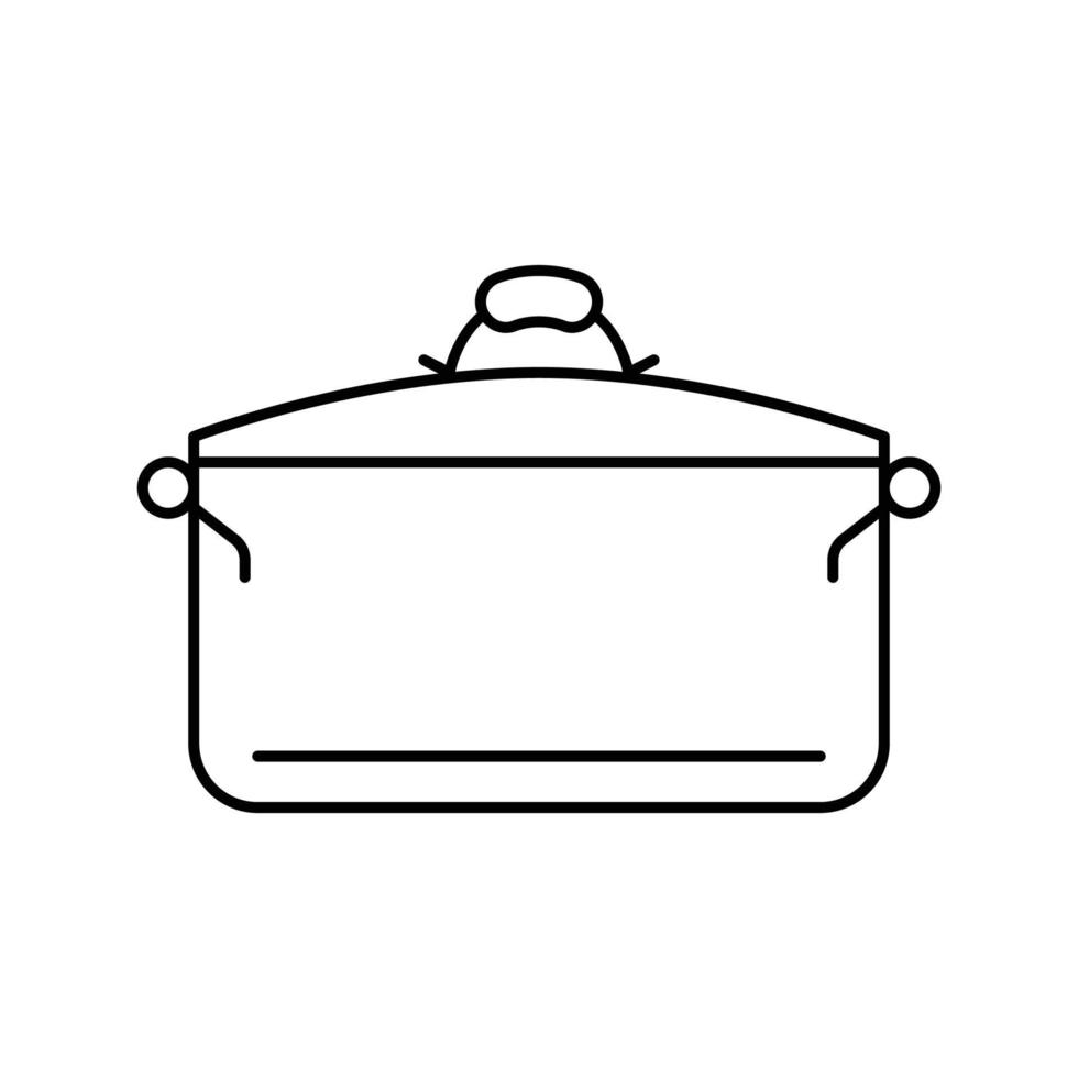 Essen Topf Kochen Linie Symbol Vektor Illustration