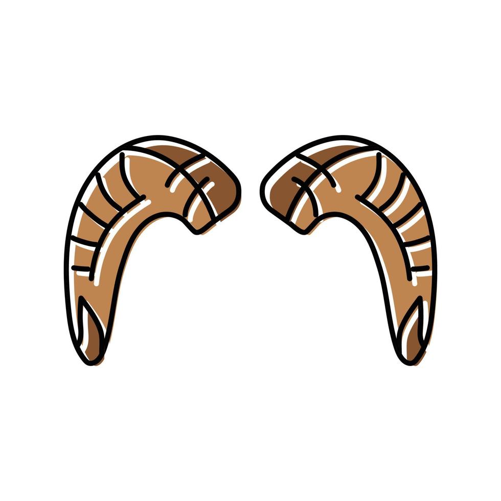 Schaf Horn Tier Farbe Symbol Vektor Illustration