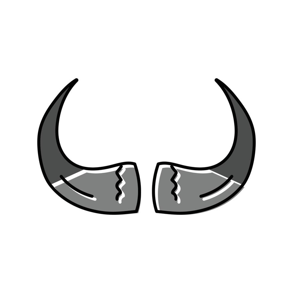 bison horn djur- Färg ikon vektor illustration