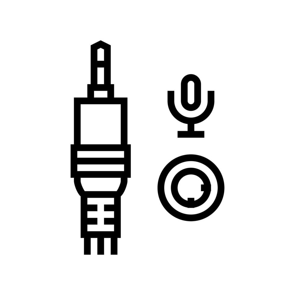 Mikrofon Hafen Linie Symbol Vektor Illustration