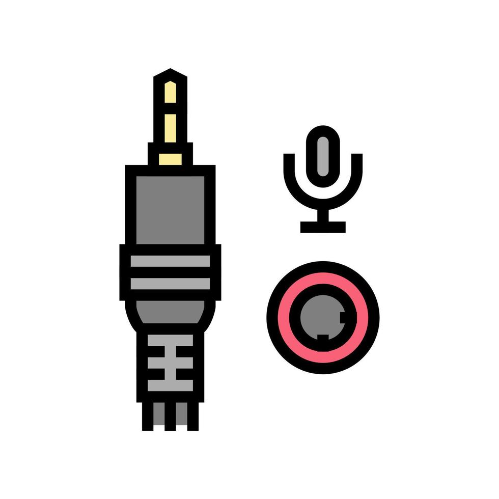 Mikrofon Hafen Farbe Symbol Vektor Illustration