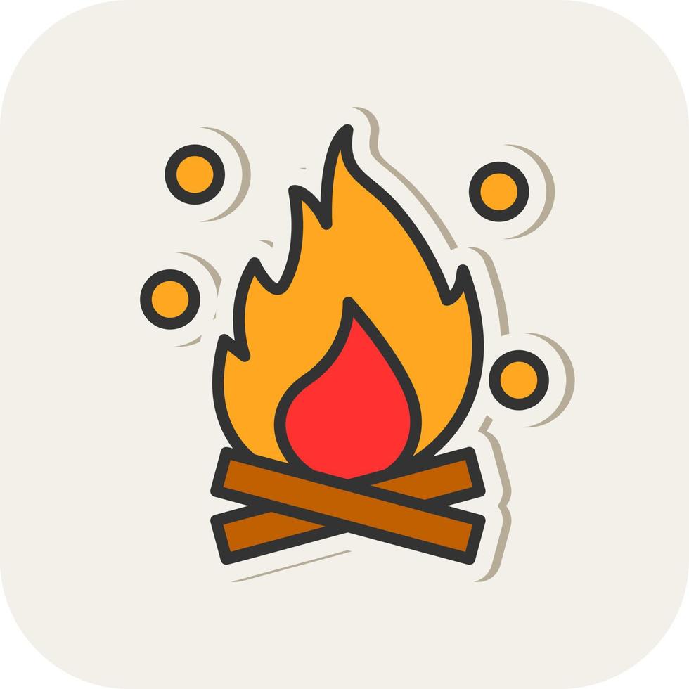 Lagerfeuer-Vektor-Icon-Design vektor