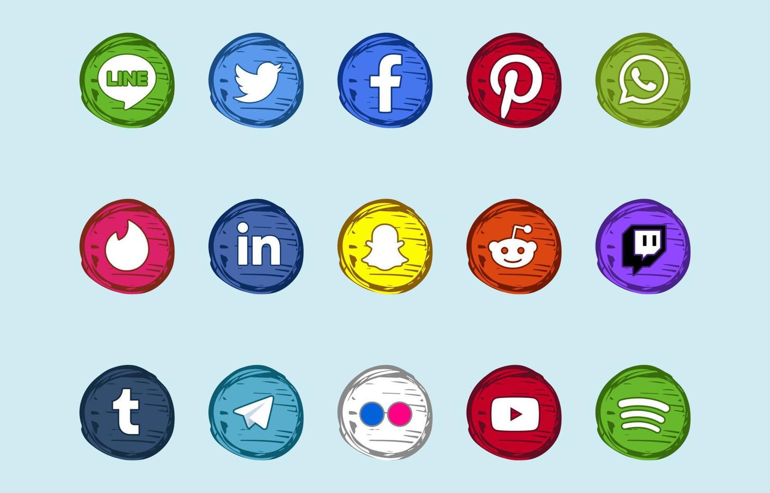 ikoner för sociala medier vektor