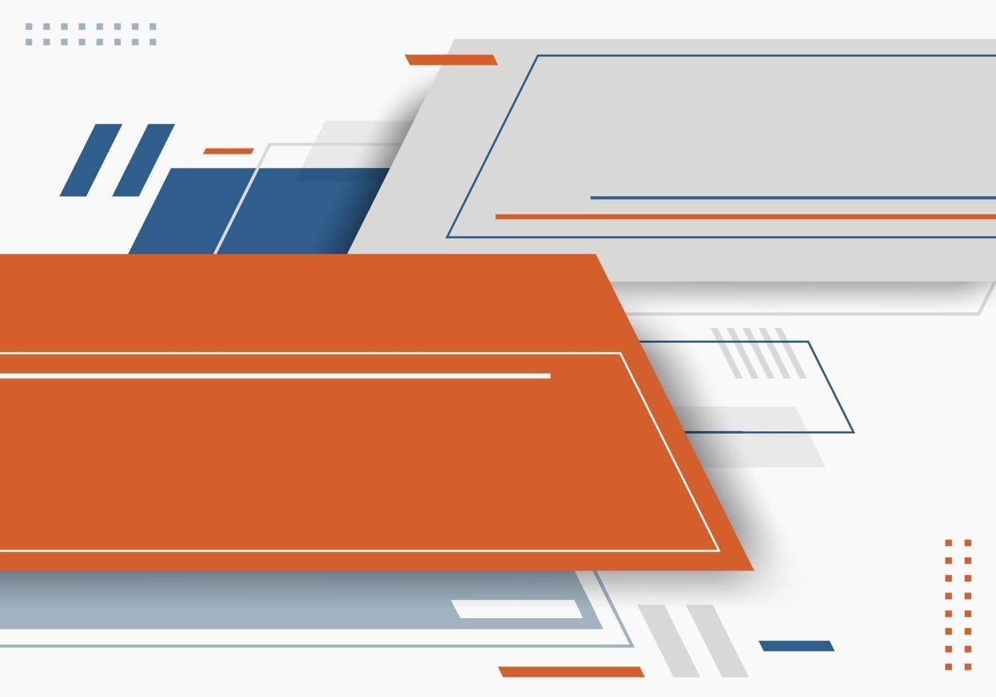 abstrakte blaue, graue, orange Farbe geometrisch mit Linien horizontal auf weißem Hintergrund Technologie futuristischen Stil vektor