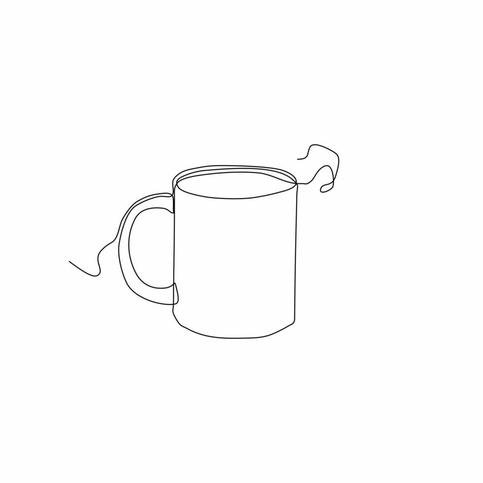 kontinuerlig linje konst av glas kaffe kopp vektor