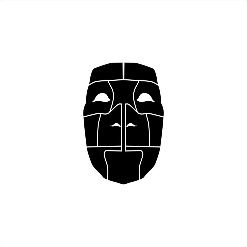 hölzern Maske Kunst Silhouette Vektor Illustration