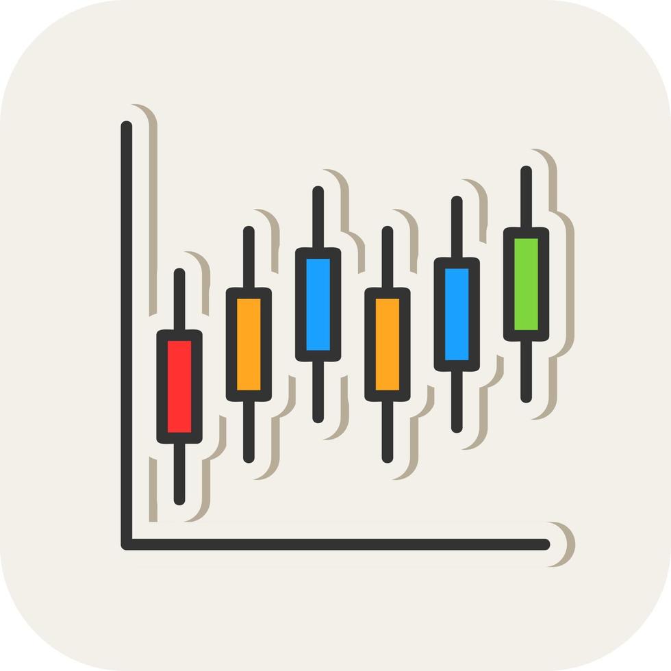 Candlestick-Diagramm-Vektor-Icon-Design vektor