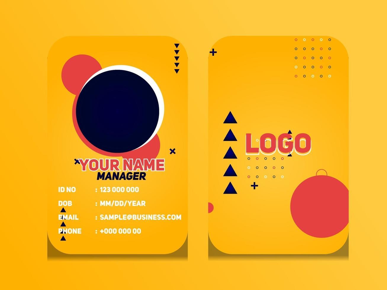 einfache abstrakte geometrische ID-Karte Design professionelle Ausweis Vorlage Vektor für Mitarbeiter und andere