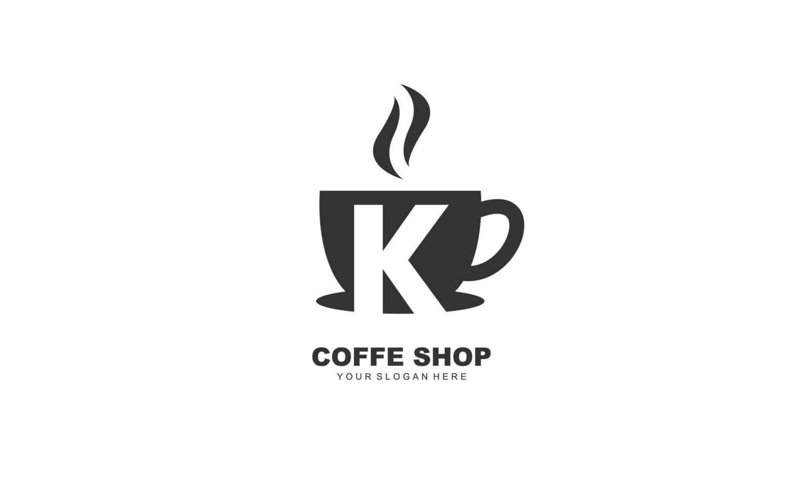 k Kaffee Logo Design Inspiration. Vektor Brief Vorlage Design zum Marke.