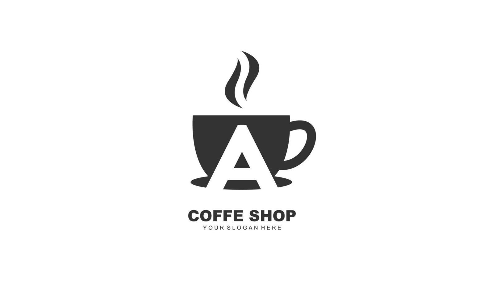 en coffe logotyp design inspiration. vektor brev mall design för varumärke.