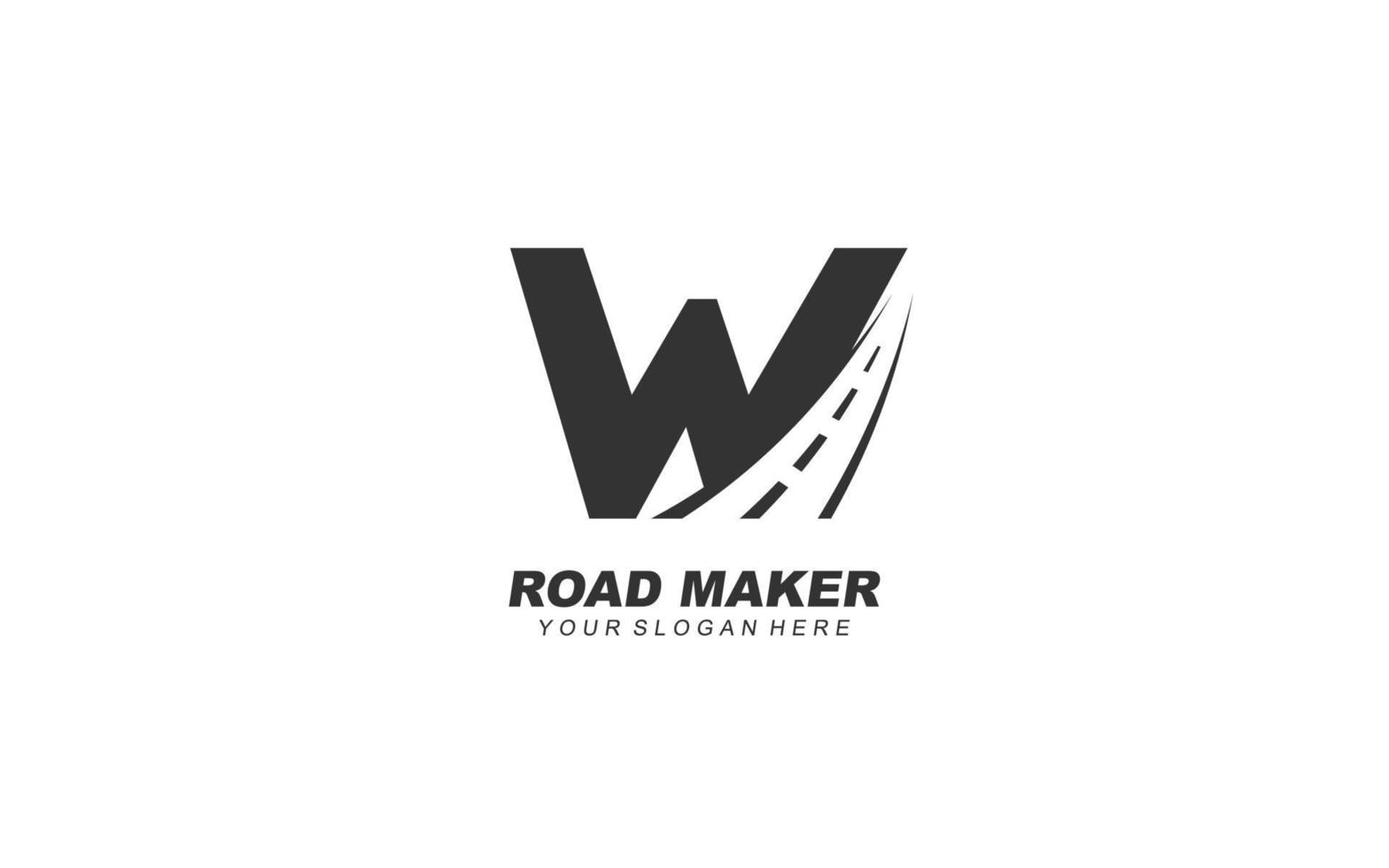 w Asphalt Logo Design Inspiration. Vektor Brief Vorlage Design zum Marke.