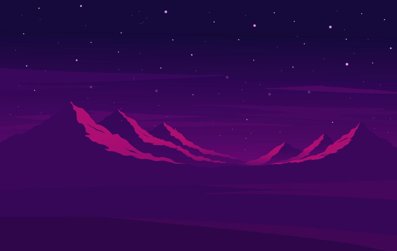 abstrakt Landschaft sternenklar Nacht im Berg Hintergrund Vektor Illustration mit glänzend Sterne Szene Kunst Design