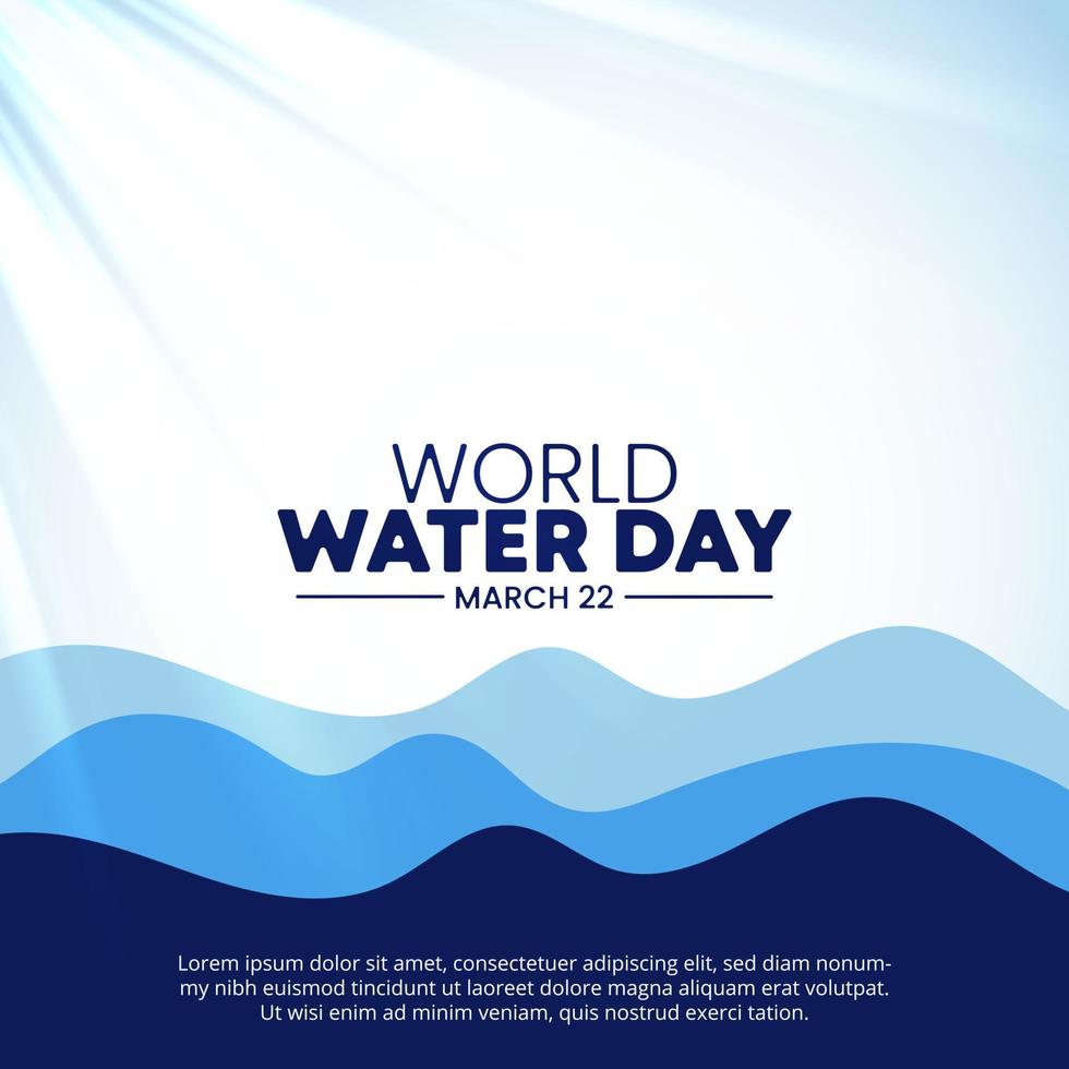 Welt Wasser Tag Hintergrund mit Schneiden Papier Stil und Licht vektor