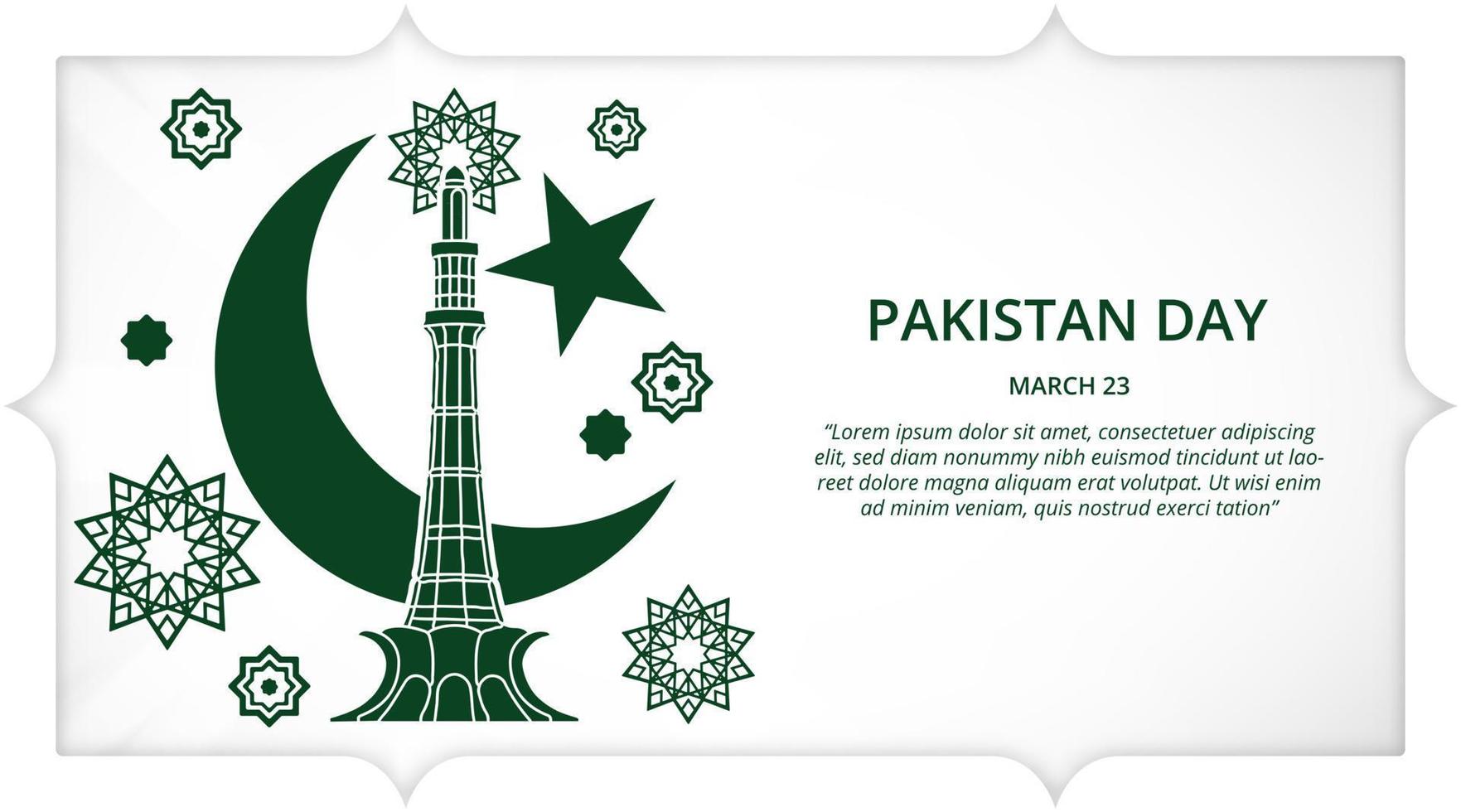 Pakistan Tag Hintergrund mit Mandala Dekoration und Schneiden Papier Stil vektor