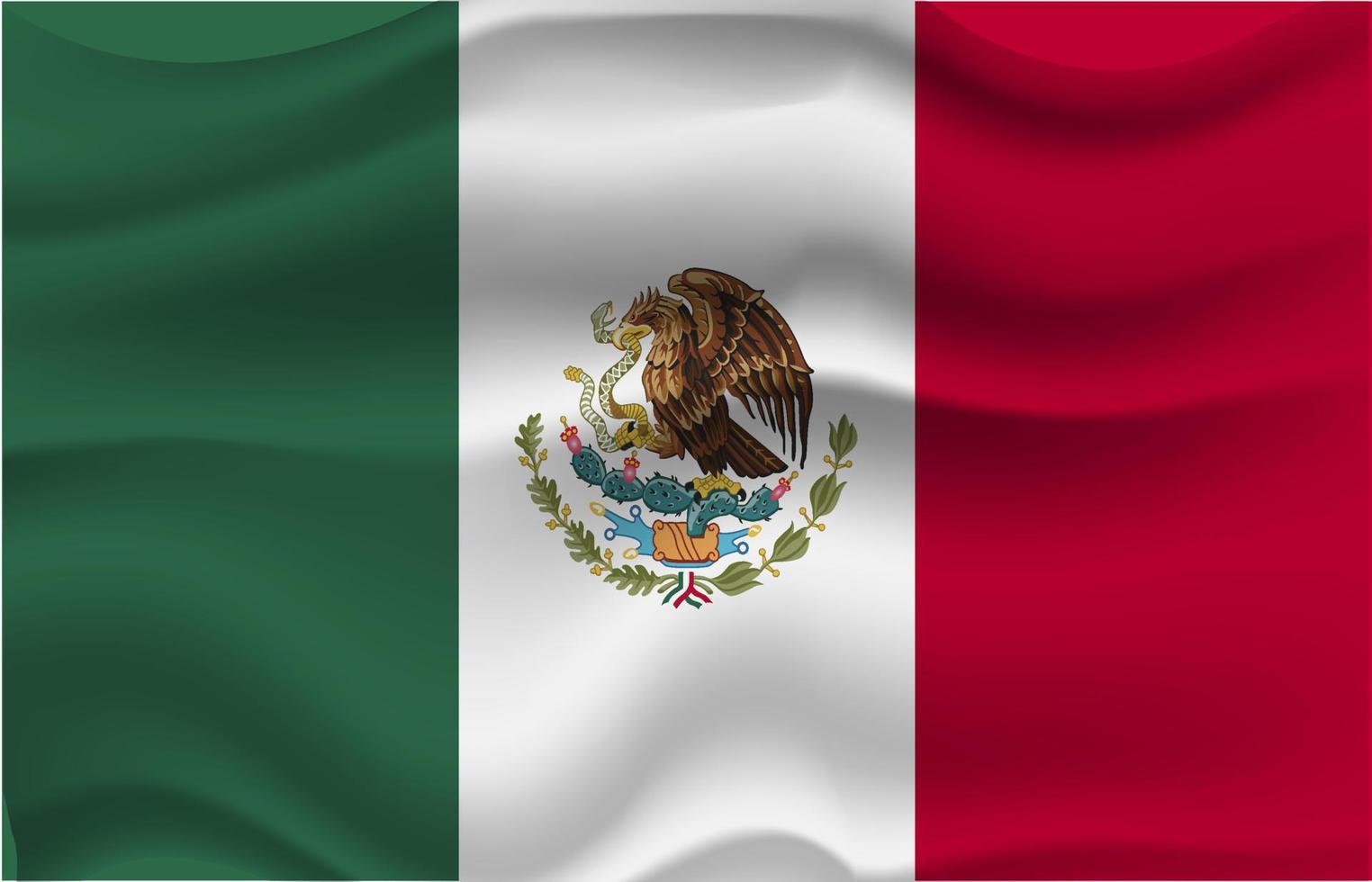 flagga mexico Vinka 3d ralistisk flagga vektor