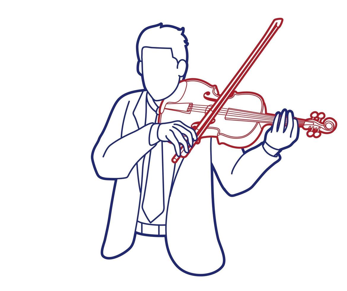 Grafikgrafikvektor des Geigenmusikerorchesters vektor