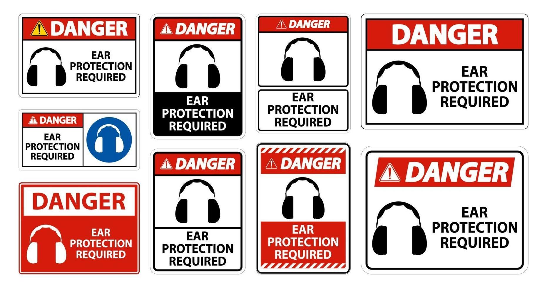 Gefahr Gehörschutz erforderlich Symbol Zeichen isolieren auf transparentem Hintergrund, Vektor-Illustration vektor