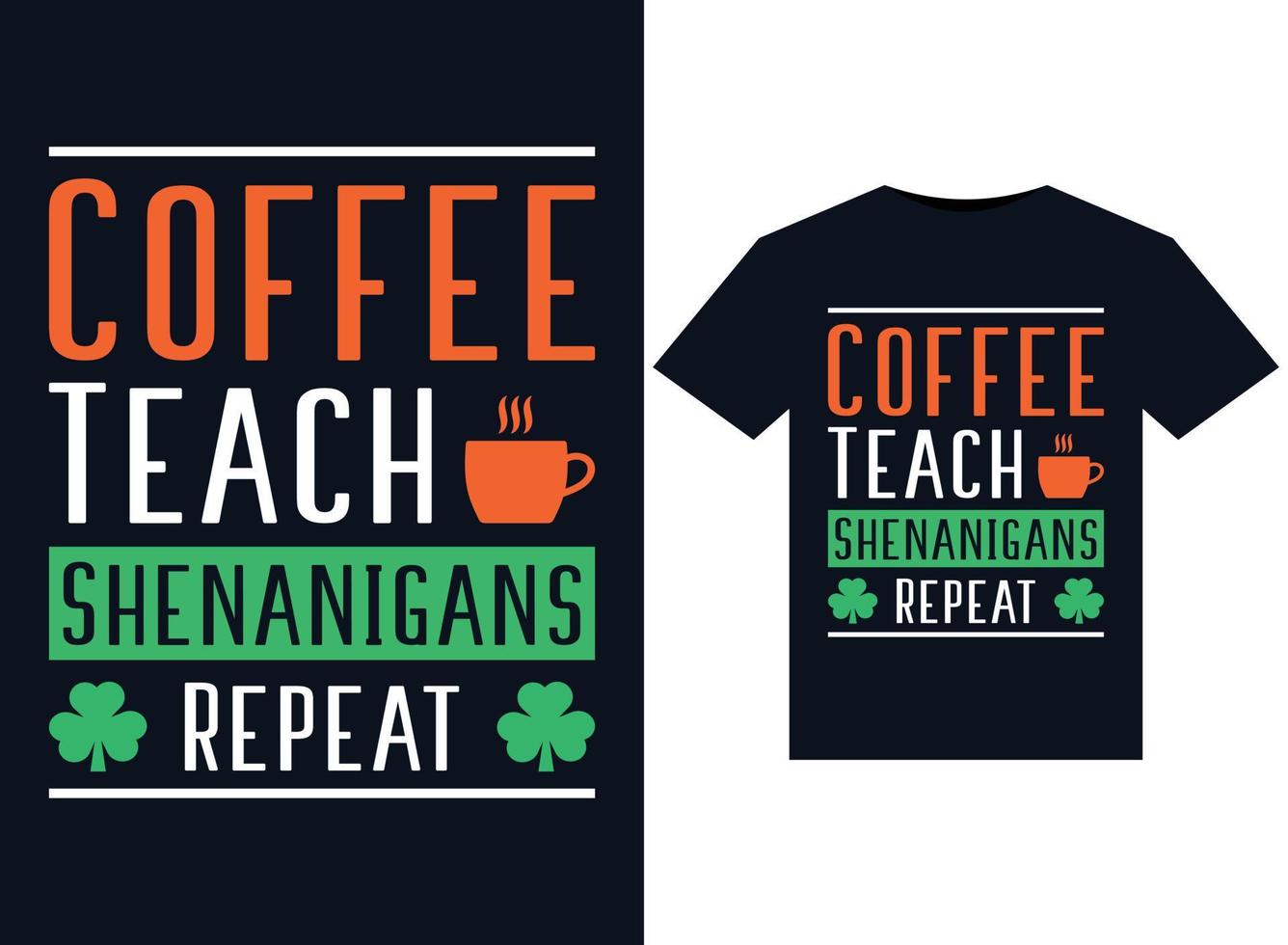 kaffe lära busstreck upprepa illustrationer för tryckfärdig t-tröjor design vektor