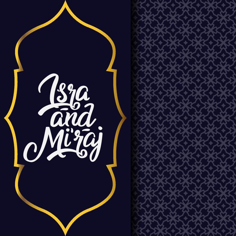 gratulationskort isra 'mi'raj med två element mönster och mall moské vektor
