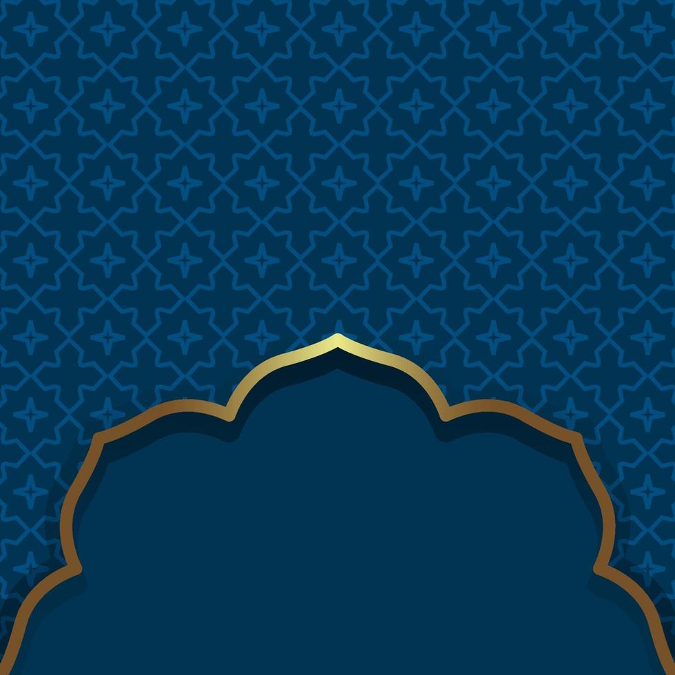islamischer Stil. dunkelblauer Hintergrund. arabischer traditioneller orientalischer Zierhintergrund mit Goldrahmen vektor