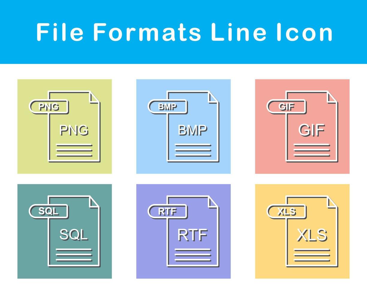 fil format vektor ikon uppsättning