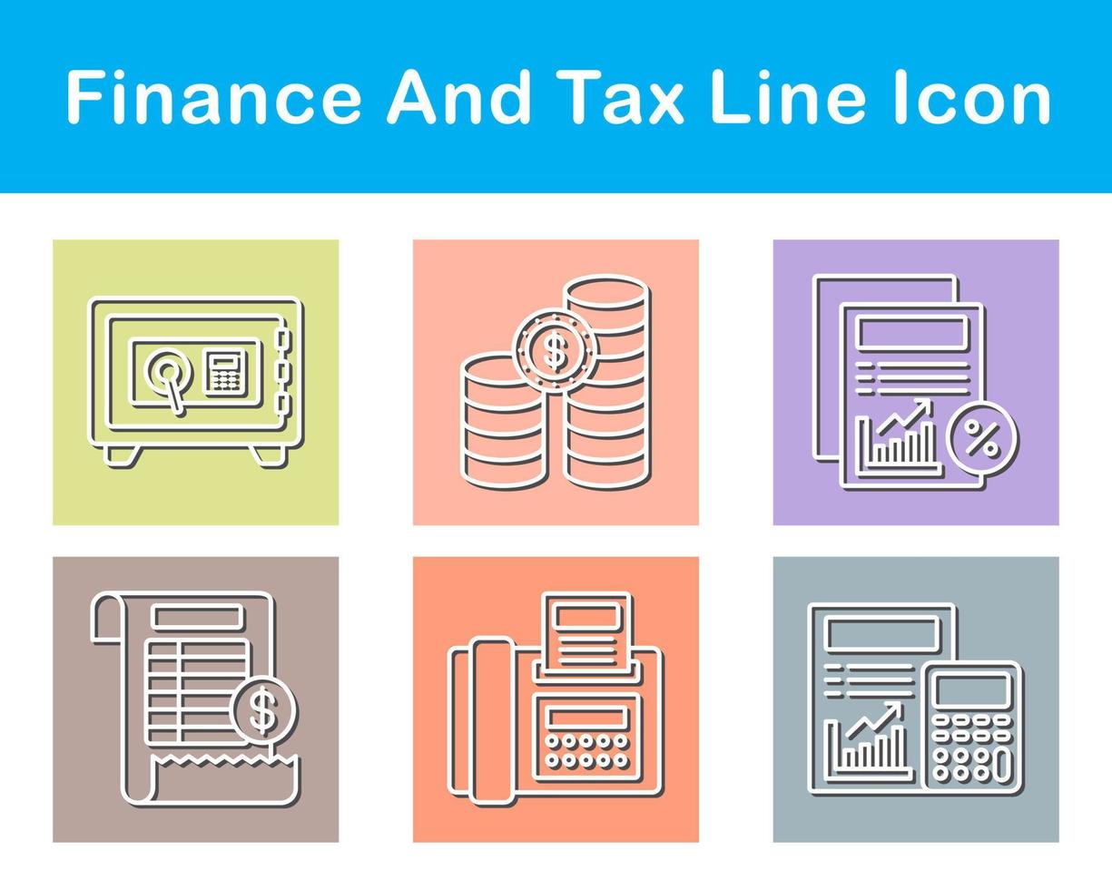 finansiera och beskatta vektor ikon uppsättning