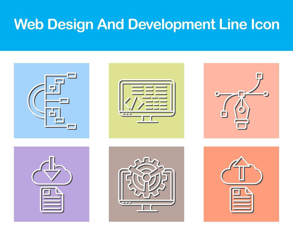 Netz Design und Entwicklung Vektor Symbol einstellen