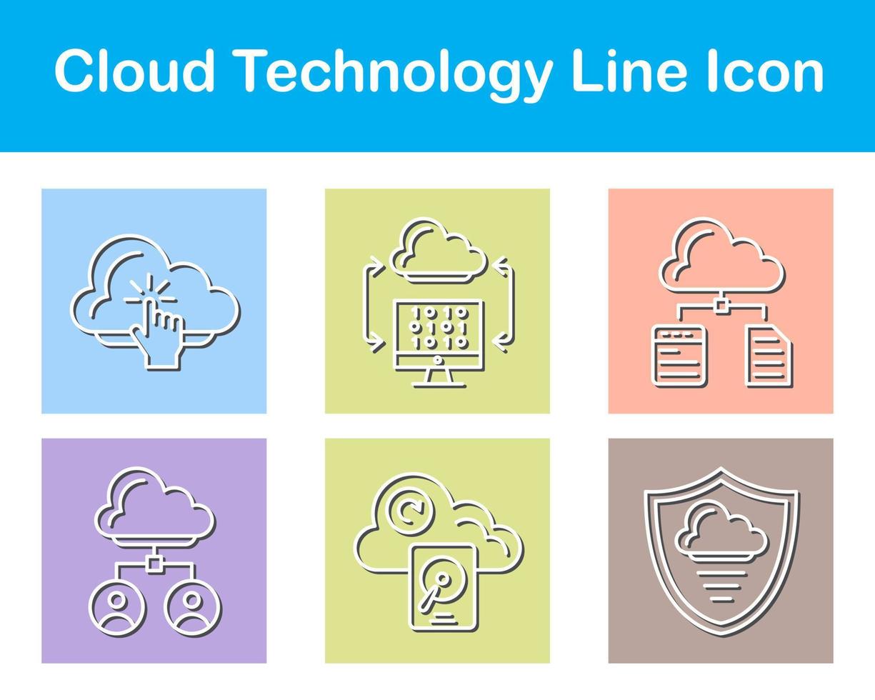 moln teknologi vektor ikon uppsättning