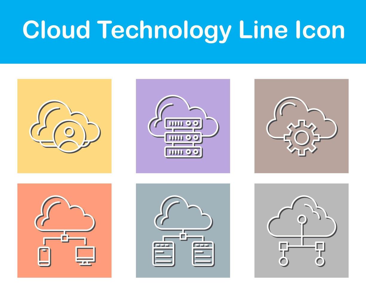 Wolke Technologie Vektor Symbol einstellen