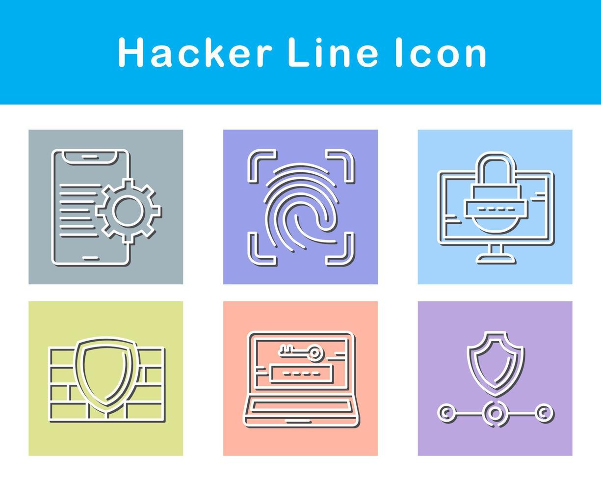 Hacker-Vektor-Icon-Set vektor