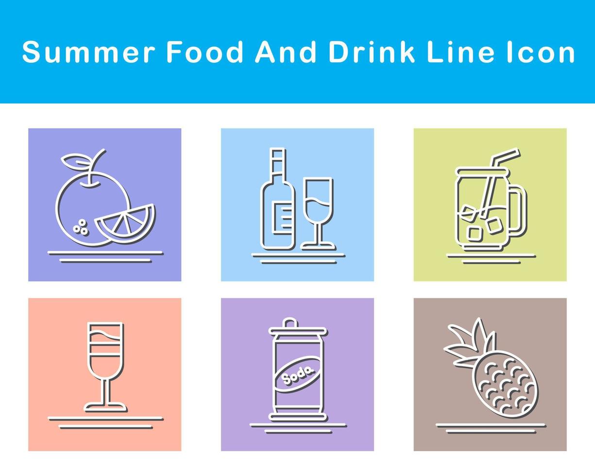 Sommer- Essen und trinken Vektor Symbol einstellen