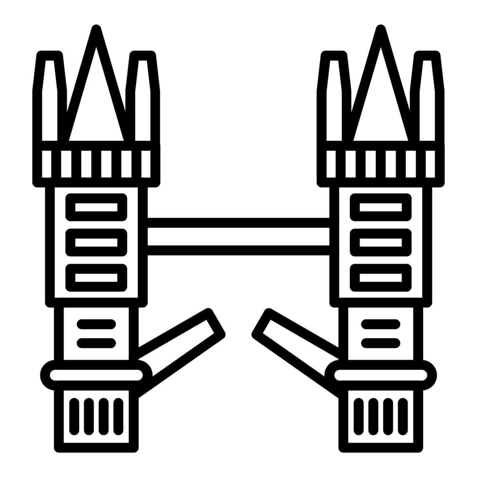 Turm Brücke Symbol Stil vektor