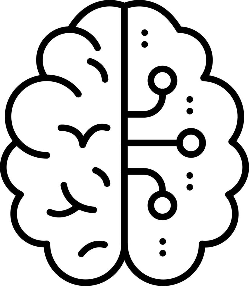 hjärna krets ikon stil vektor