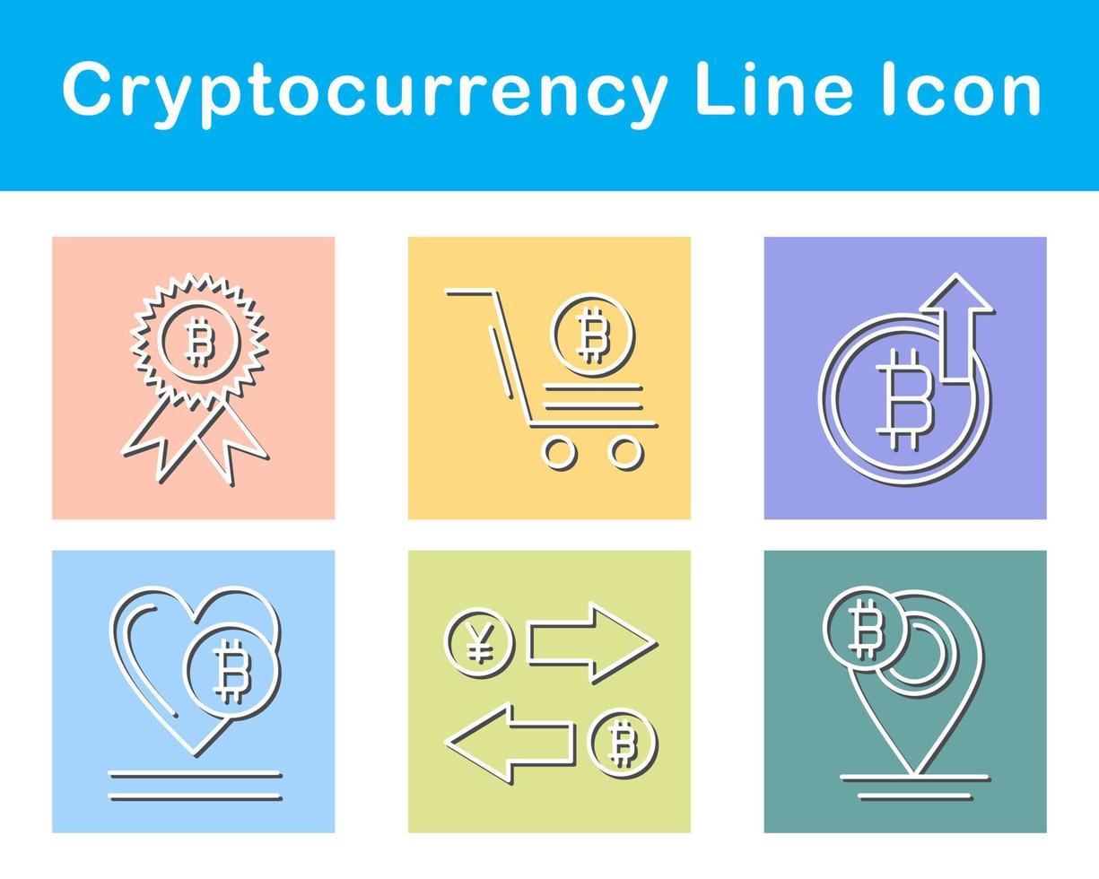 bitcoin och kryptovaluta vektor ikon uppsättning