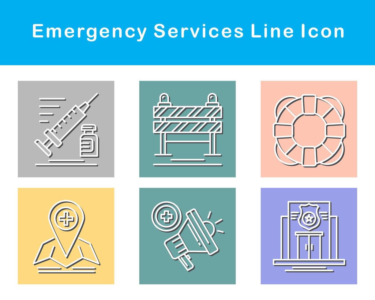 Notfall Dienstleistungen Vektor Symbol einstellen