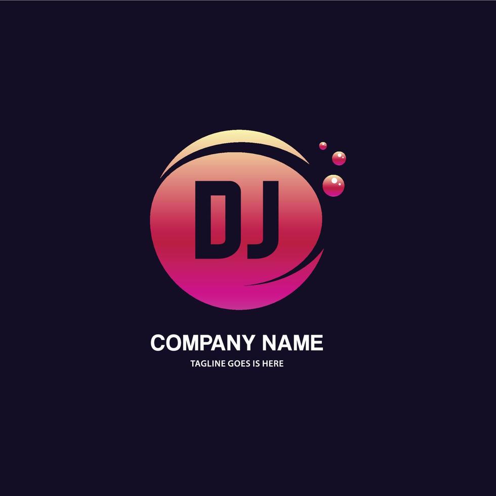 dj Initiale Logo mit bunt Kreis Vorlage Vektor