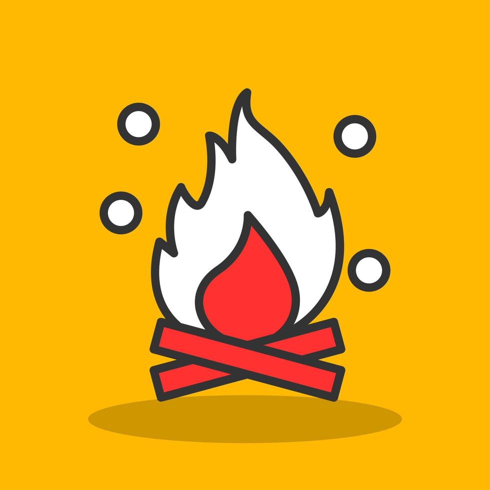 Lagerfeuer-Vektor-Icon-Design vektor