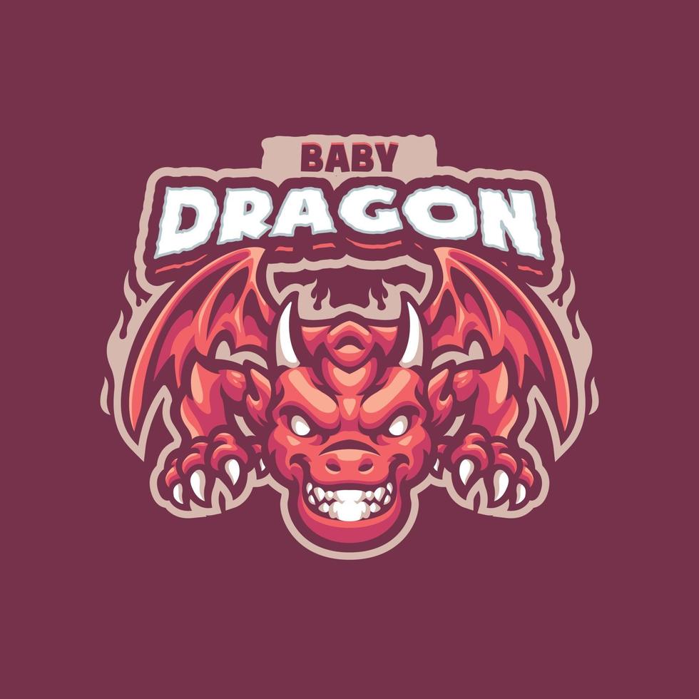 baby dragon maskot karaktär vektor