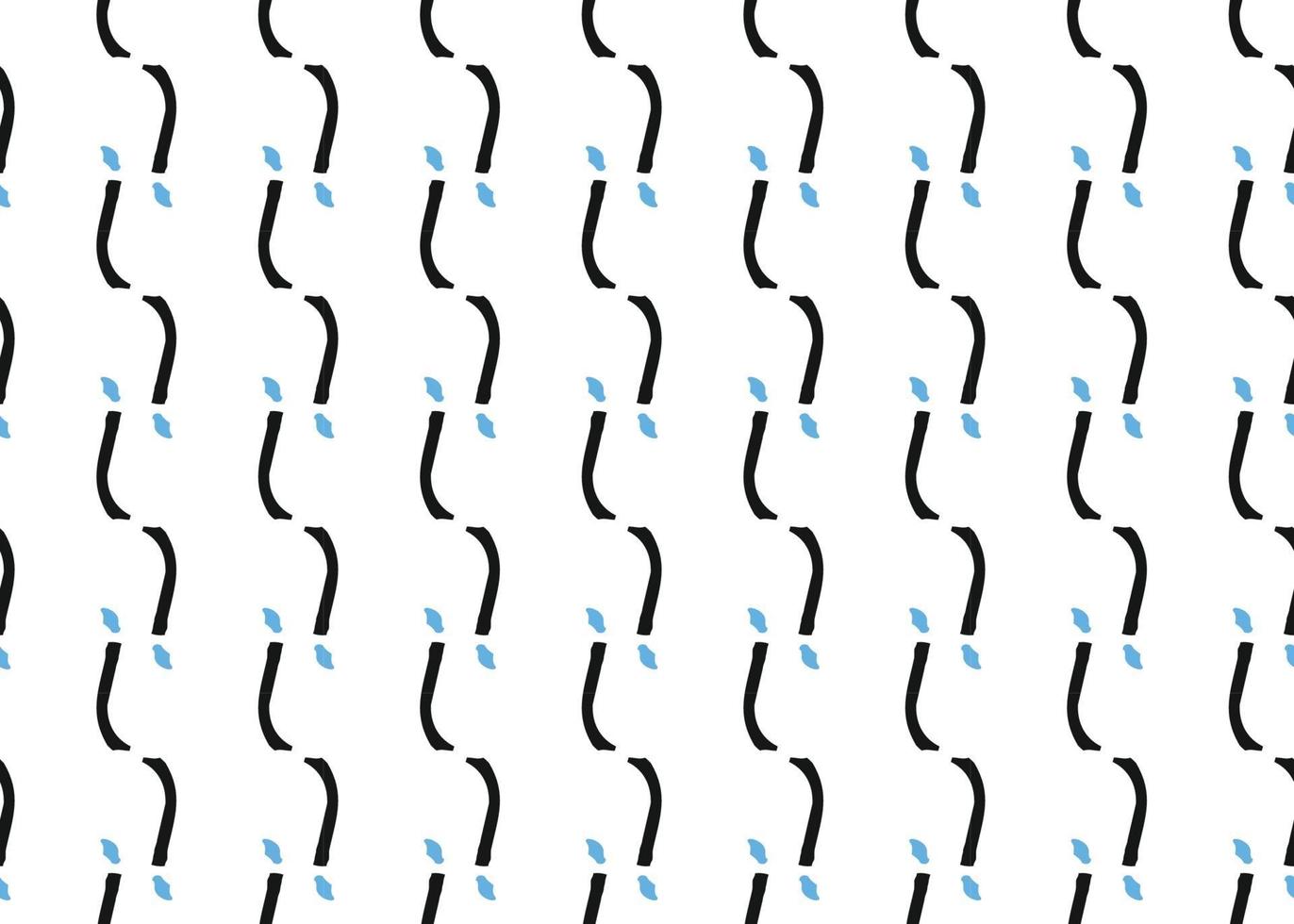 handritad, svart, blå, vita linjer sömlösa mönster vektor