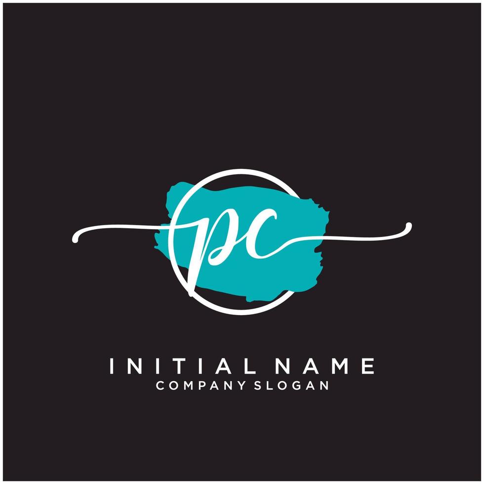 Initiale pc feminin Logo Sammlungen Vorlage. Handschrift Logo von Initiale Unterschrift, Hochzeit, Mode, Schmuck, Boutique, Blumen- und botanisch mit kreativ Vorlage zum irgendein Unternehmen oder Geschäft. vektor