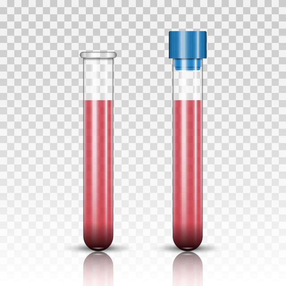 provrör med rött blod, vektorillustration vektor