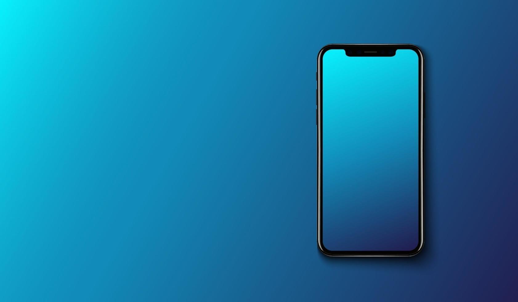 smart telefon på slät mörkblå bakgrund, futuristisk teknologidesign, vektorillustration vektor
