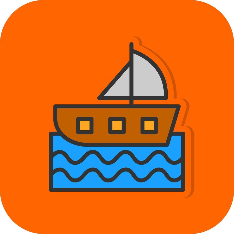 Segelboot-Vektor-Icon-Design vektor