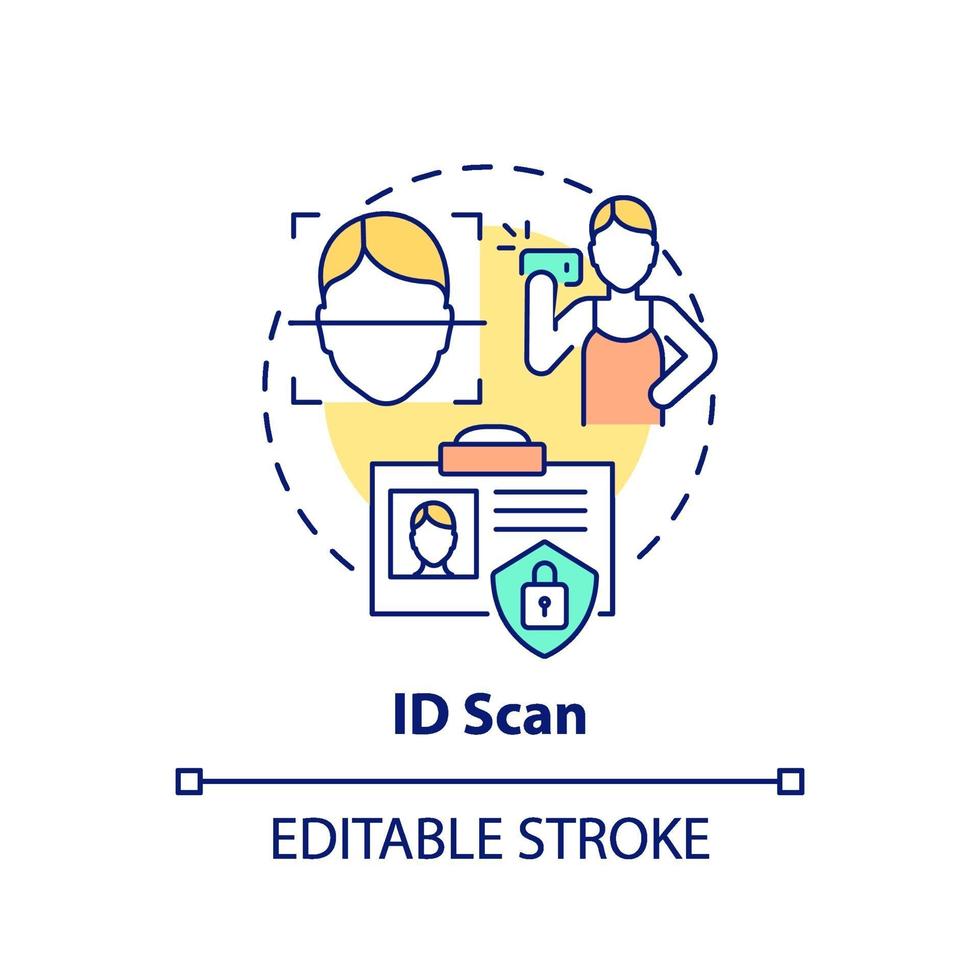 ikon för id-skanningskoncept vektor