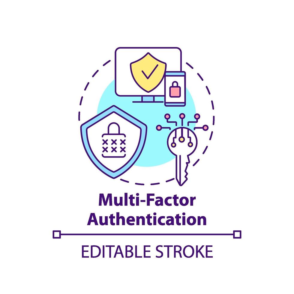 Symbol für das Multi-Faktor-Authentifizierungskonzept vektor