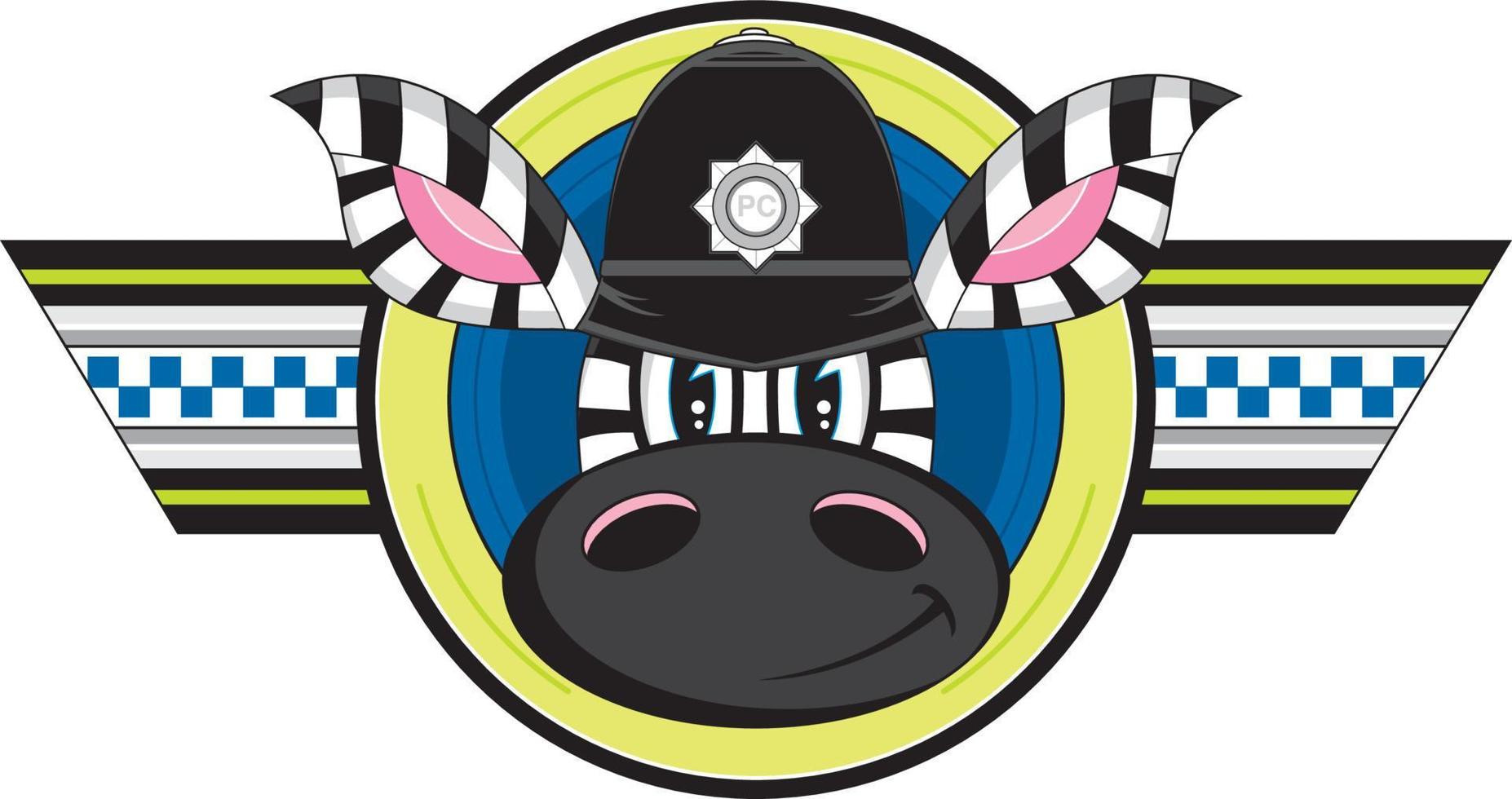 Karikatur klassisch britisch Zebra Polizist Charakter vektor