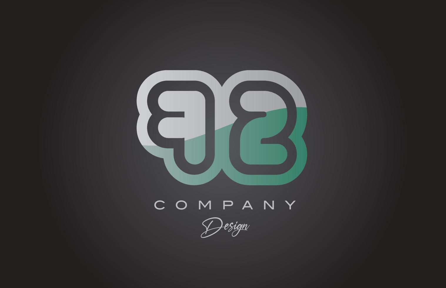 72 grön grå siffra logotyp ikon design. kreativ mall för företag och företag vektor